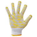 Yellow Cotton /Polyester Knit Knitted Garden Work Gloves with PVC Dots, Gripper DOT Gloves